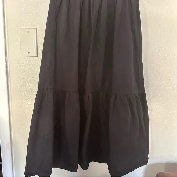 Jessica Simpson Black Midi Dress With Puff Sleeves Size Small - Picture 3 of 8